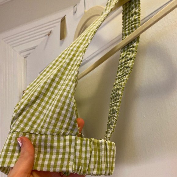 Light Green Gingham Top, Size XS, Like New, - Picture 9 of 12